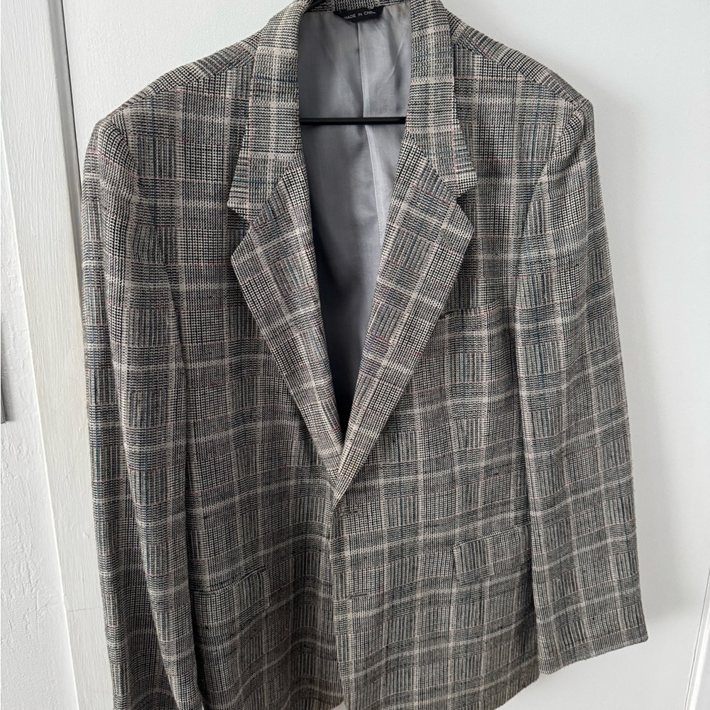 Gray Plaid Men's Blazer